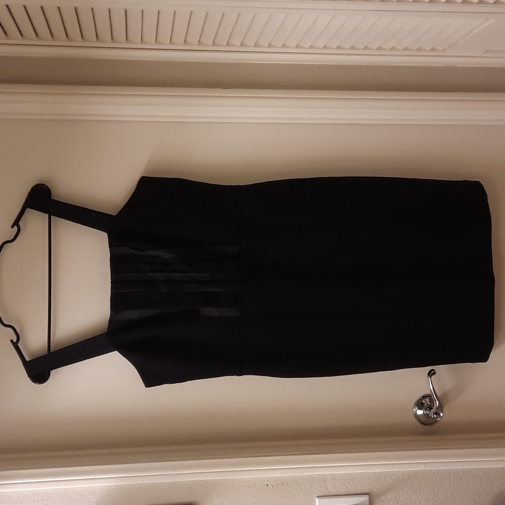 NWT, Banana Republic Black Ruffle Bib Wool Blend Dress